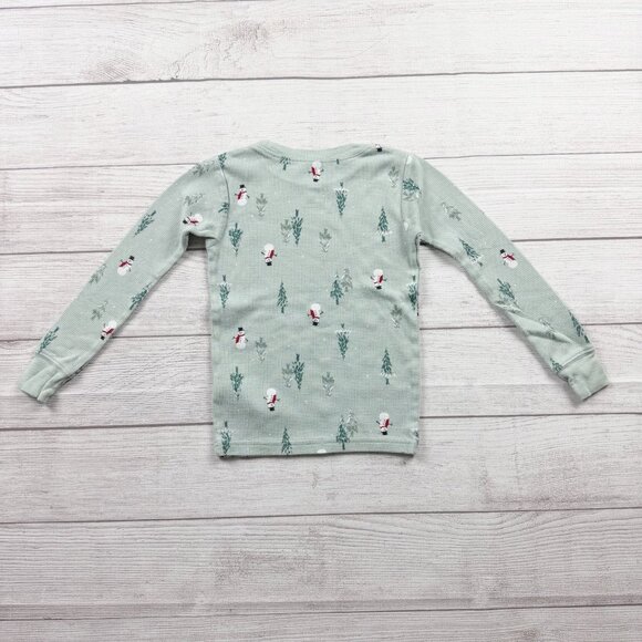 Carter’s Holiday Christmas Snowman and Tree Print Waffle Pajamas - Picture 3 of 5
